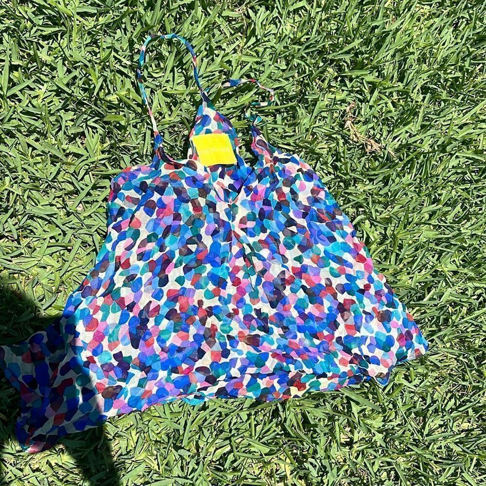 Aaron Ashe Size Small Colorful Tank Top - Beautiful 100% Silk Tank - Never Worn